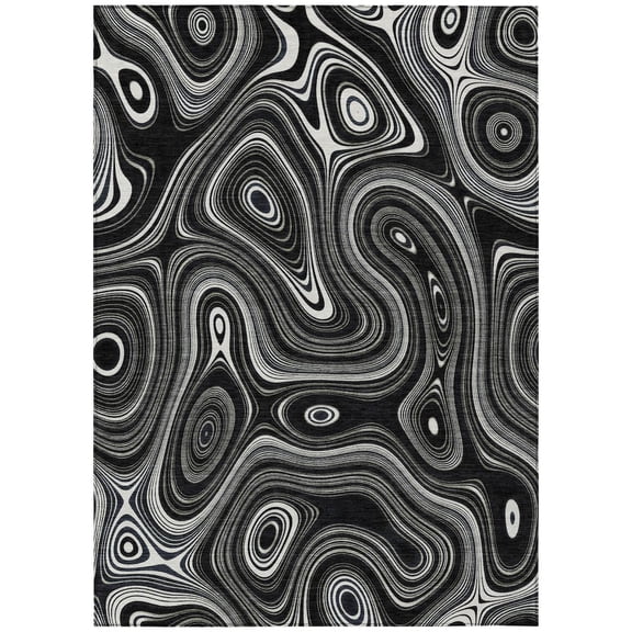 Dalyn Rugs Machine Washable Indoor/Outdoor Chantille ACN2097 Black 2'6" x 3'10" Rug