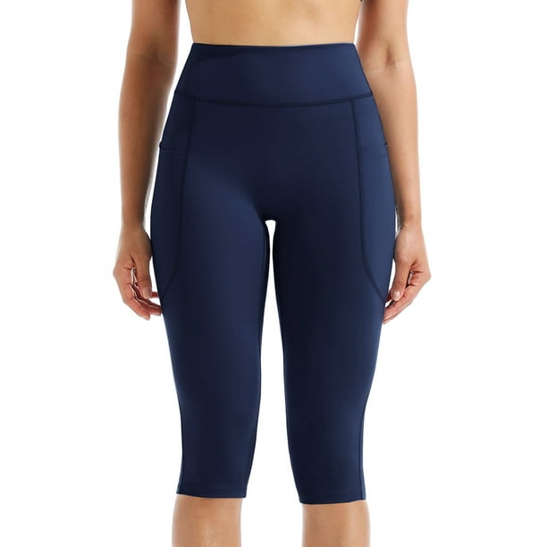 Navy blue workout capris hot sale