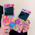 thumbnail image 3 of Phone Case For Samsung Galaxy Z Flip 3 4 5 Cute Shell Kuromi Hello Kitty Sanrio Edge Back Cover LXY, 3 of 7