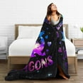thumbnail image 2 of Dragon Blanket Purple Black Throw Blankets for Girls Women Soft Warm Cool Just a Girl Who Loves Dragon Throws Flannel Fleece Plush Stuffed Animal Gifts for Kids Adults for Bed Decor 50"x40", 2 of 6