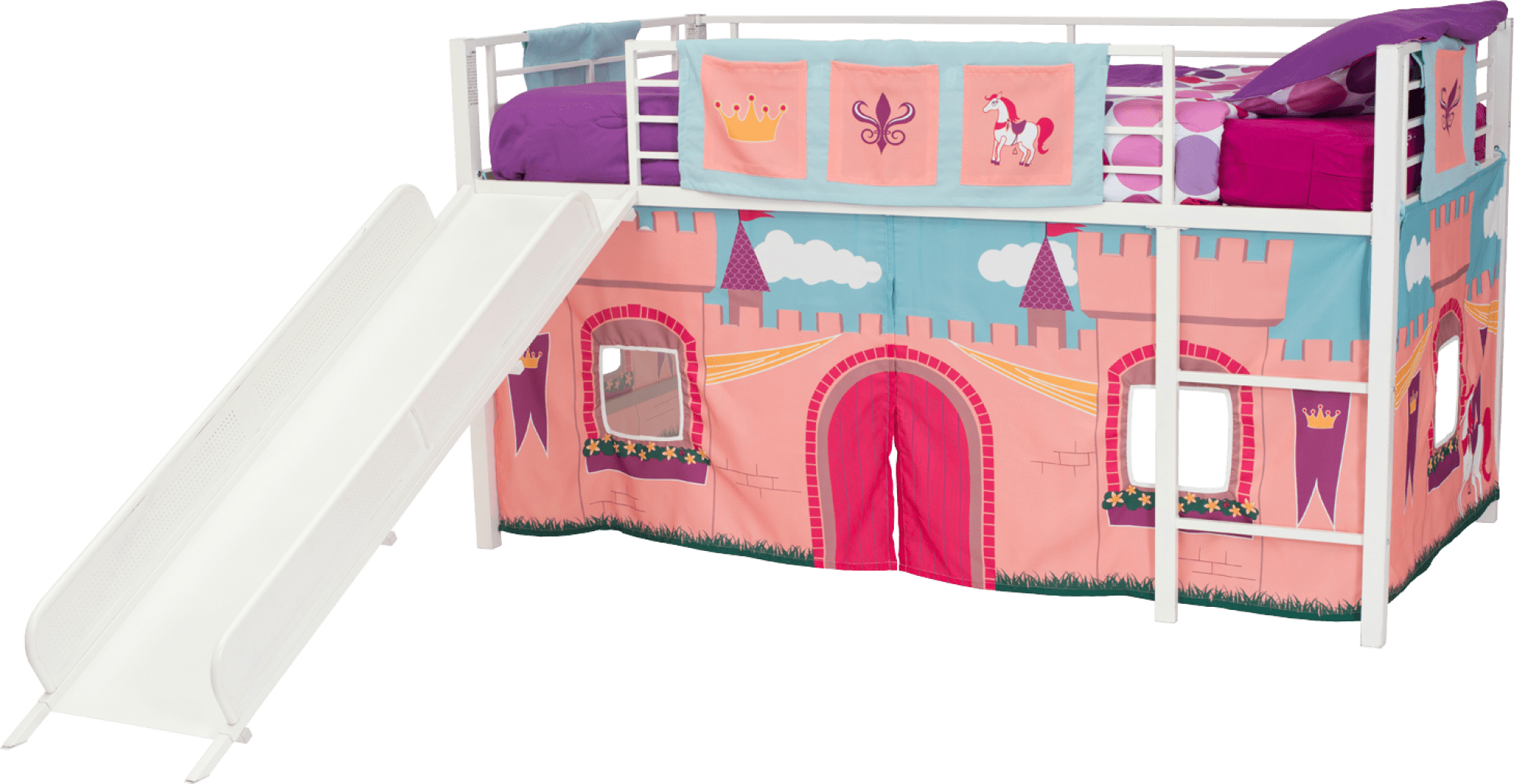DHP Princess Castle Loft Bed Curtain Set (Bed Sold Separately