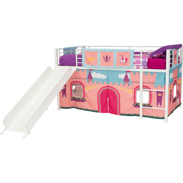 DHP Princess Castle Loft Bed Curtain Set (Bed Sold Separately