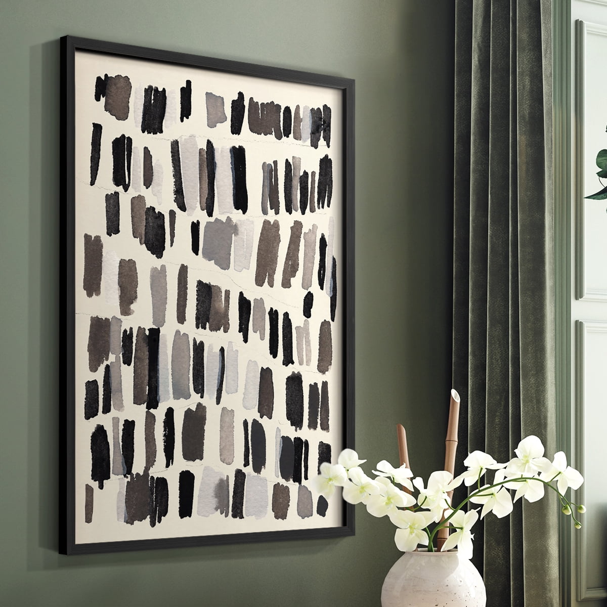 Chalk and Flint III Framed Print in Black Solid Wood Framed Print No Nail Hanging