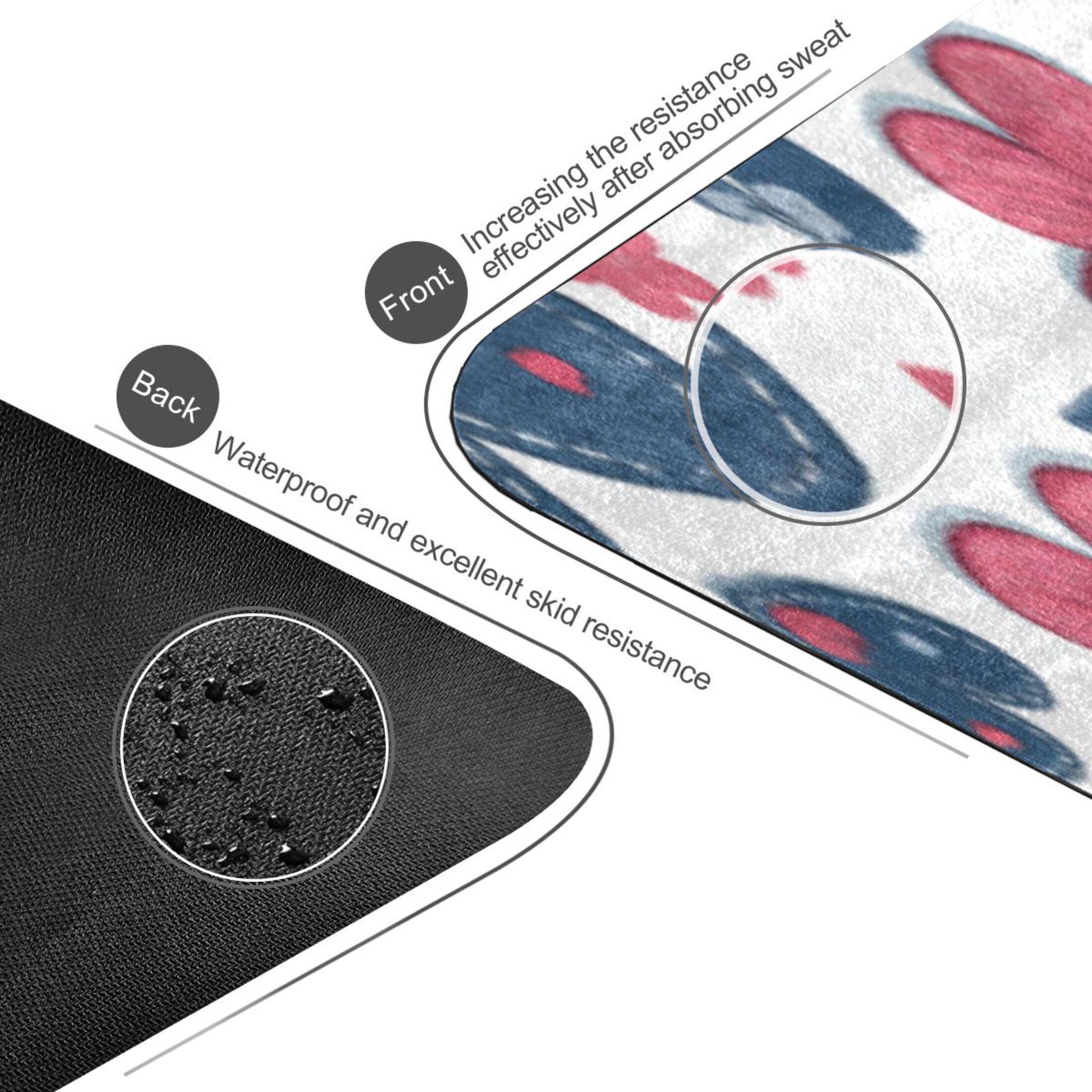 BZSMCE Yoga Mat Women Fitness Mat Denim Love Garden Pattern