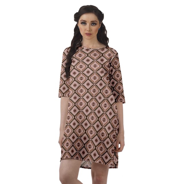 Moomaya Robes d'Été Courtes pour Femmes Imprimé Shift Mousse Georgette Robe Évasée