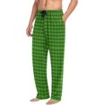 thumbnail image 5 of HPINK-T Green Plaid Checkered Men's Sleep Pajama Pants St Patrick S Day Clover Sleep Bottoms Pj Lounge Pant Sleepwear, 5 of 13