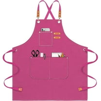 Chef Apron for Men Women Canvas Aprons with 3 Pockets Cross Back Resistant Work Apron for Cooking