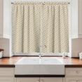 thumbnail image 2 of Ambesonne Art Deco Kitchen Curtains, Vintage Irregular Waves, 55"x45", Almond and White, 2 of 3