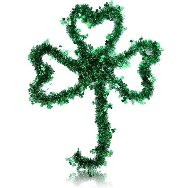 Injueey Guirnalda de oropel de 8 Uds., de trébol, decoraciones de lámina metálica, colgante de techo para Navidad, bodas, en exteriores e Kits de decoración para fiestas Verde 2m Injueey HA012699-01