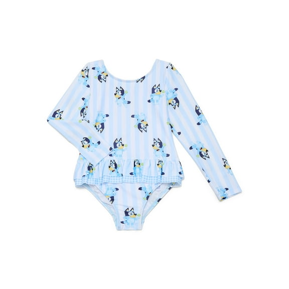 Character Toddler Girl Rash Guard One- Piece Swimsuit, Sizes 12M-5T