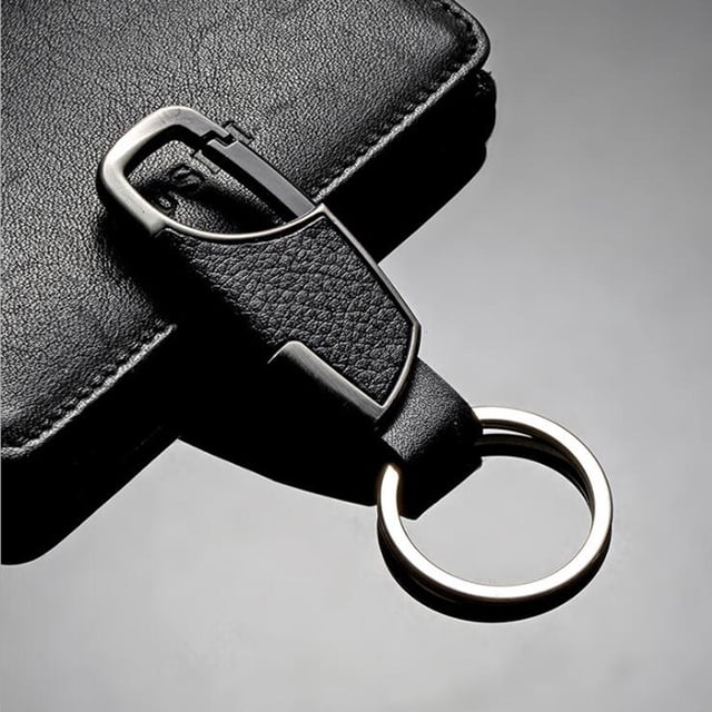 Llavero de cuero y metal para coche, regalo creativo para hombre, llavero de metal, adorno colgante para llaves