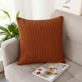 thumbnail image 2 of Throw Pillow Covers 20x20 - Decorative Pillows for Couch Set of 2 Rustic Linen Striped Cushion Cover Soft Large Pillowcase for Bedding Decor, Sofa, Outdoor Farmhouse Home Fall Orange Black, 2 of 6