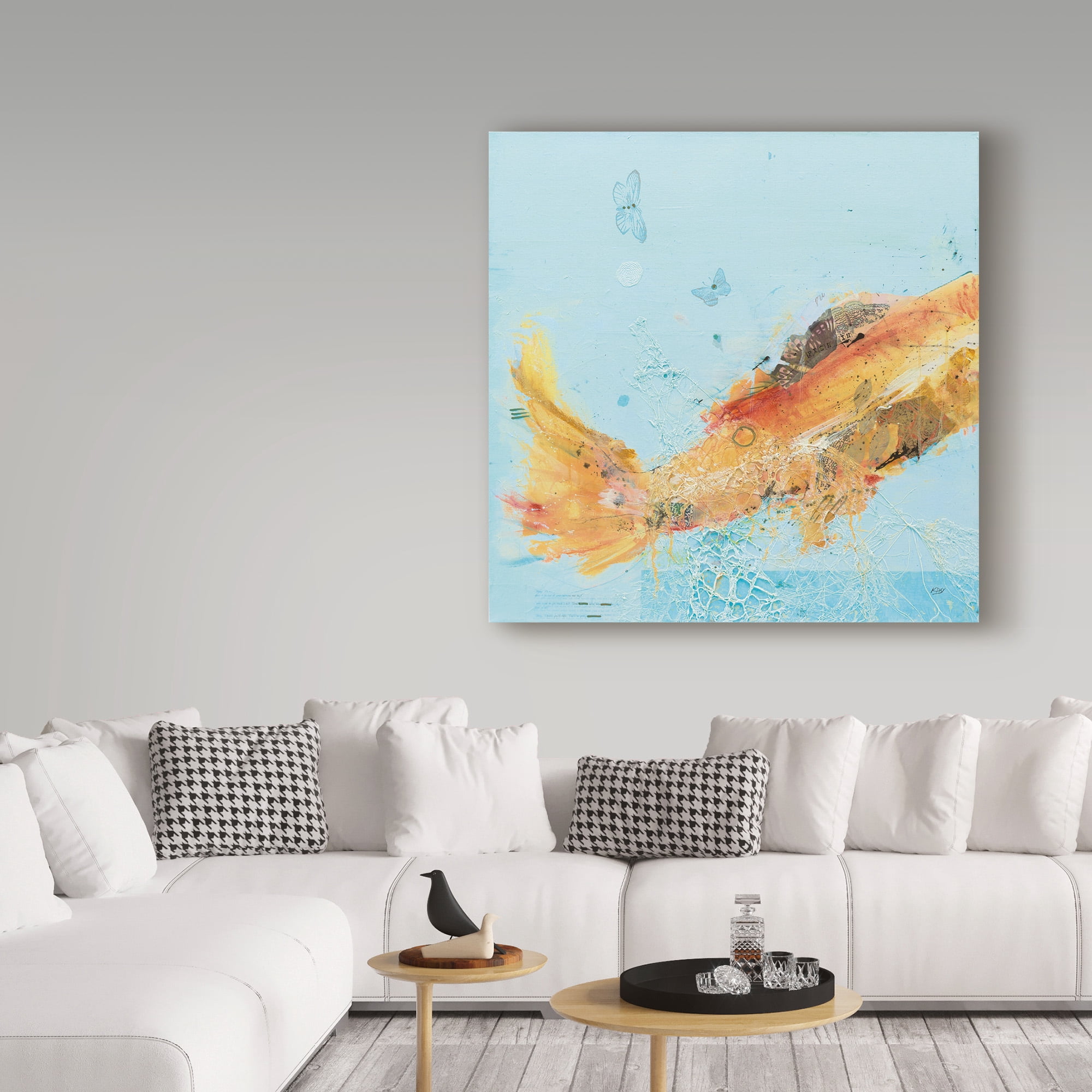 Trademark Fine Art 'Fish in the Sea I Aqua' Canvas Art by Kellie Day