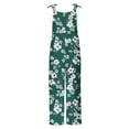 thumbnail image 5 of Sakmal Plus Size One Piece Jumpsuits for Women Sleeveless Cuffed Green Overalls Full Scoop Neck Floral Wide Leg Pants with Pockets, 5 of 5