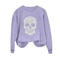 thumbnail image 4 of Wiyuqeen Spooky Season Womens Sweatshirts Halloween Fall Sweat Shirts Long Sleeve Crew Neck Thin Fleece Graphic Pullover Holiday Party Outfits S-XXL, 4 of 7