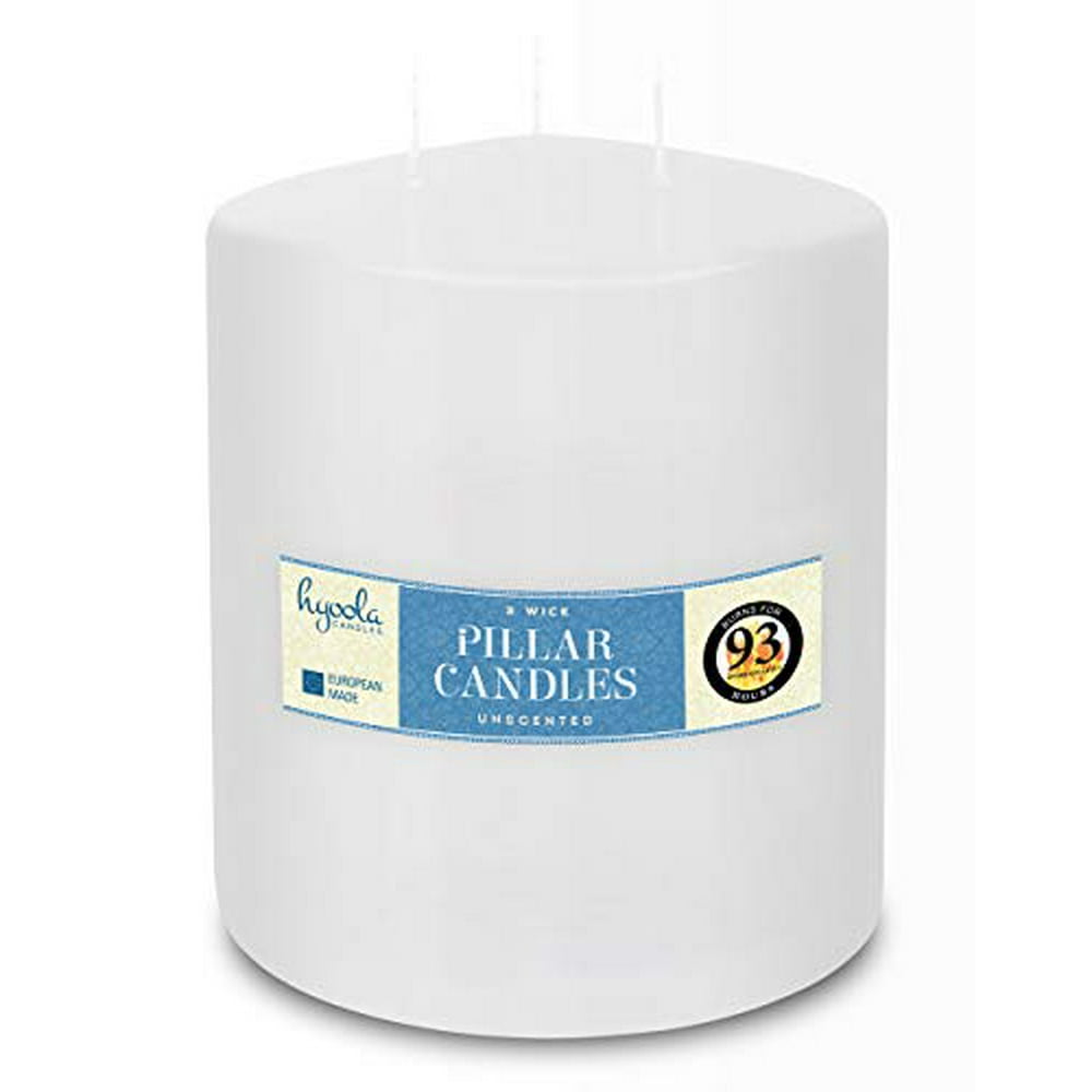 Hyoola, 4.75 x 6 Inch 3 Wick Unscented Dripless Pillar Candles White