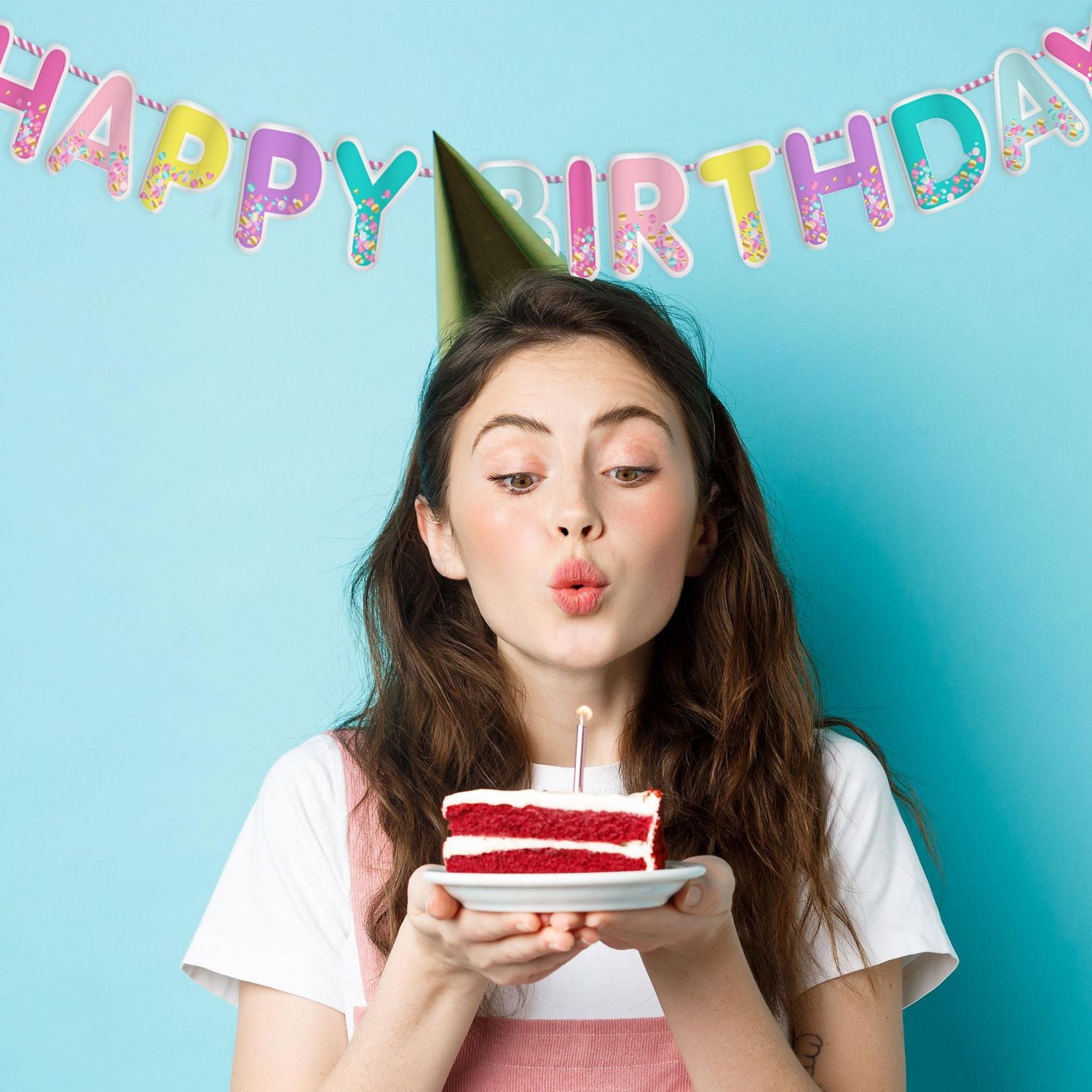 Bannière Joyeux anniversaire ornée de confettis, Way to Celebrate