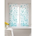 thumbnail image 3 of Turquoise Polka Dot Curtains 54 Inch Length,Sheer Curtains for Bedroom Living Room Window Modern Art Abstract Watercolor Dot Rod Pocket Drapes Kitchen Curtains Small Half Window 52"x54" 2 Panels, 3 of 6