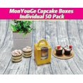 50Set Individual Cupcake Boxes Bulk with Clear Display Window