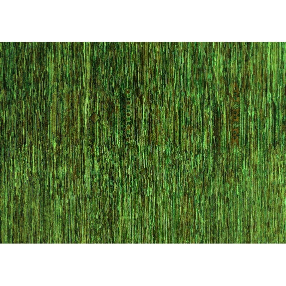 Ahgly Company Indoor Rectangle Abstract Green Modern Area Rugs, 4' x 6'