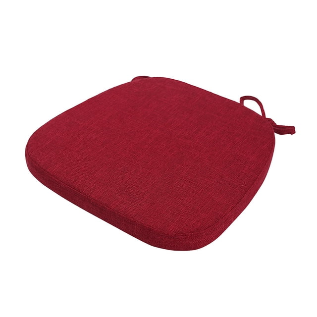 GUOOL Coussin de Siège Collection Maison Coussin de Chaise en Mousse à Mémoire de Forme avec Attaches Rouge