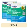(3 pack) Equate Nicotine Transdermal Patch Step 1, 21 mg, 14 Count – Stop Smoking Aid, Clear Patch, Compare to Nicoderm® CQ®
