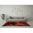 thumbnail image 3 of Ahgly Company Indoor Round Abstract Orange Modern Area Rugs, 7' Round, 3 of 4