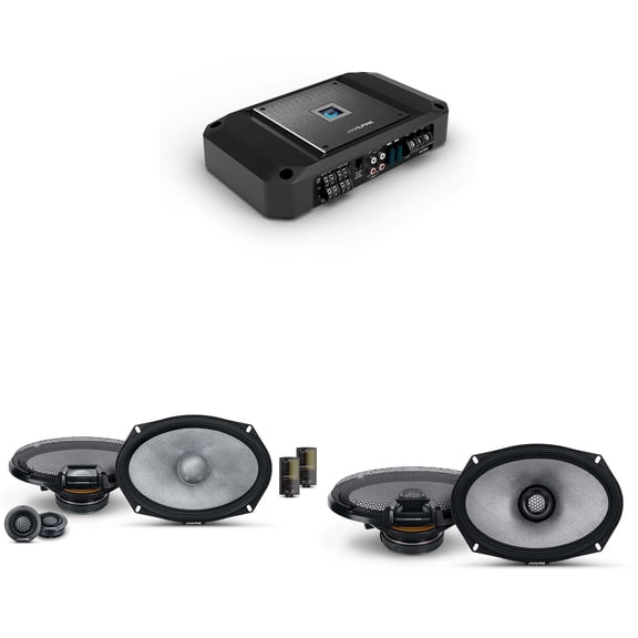 Alpine R2 4 Channel Amp & R2-S69C 6x9" & R2-S69 Audio Upgrade Bundle