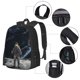 thumbnail image 2 of Disketp Astronaut Standing In The Moon Mochila Minimalista de Gran Capacidad, Mochila de Viaje para Escuela, Trabajo o Uso Diario, 2 of 6