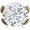 Navy blue, blue, variant on Elastic Fitted Round Tablecloth, Grey Brown Botanical Waterproof Stretch Table Cover for 55"-60" Tables, Watercolor Spring Floral Summer Leaf Washable Outdoor Tablecloths for Patio, Picnic, Camping