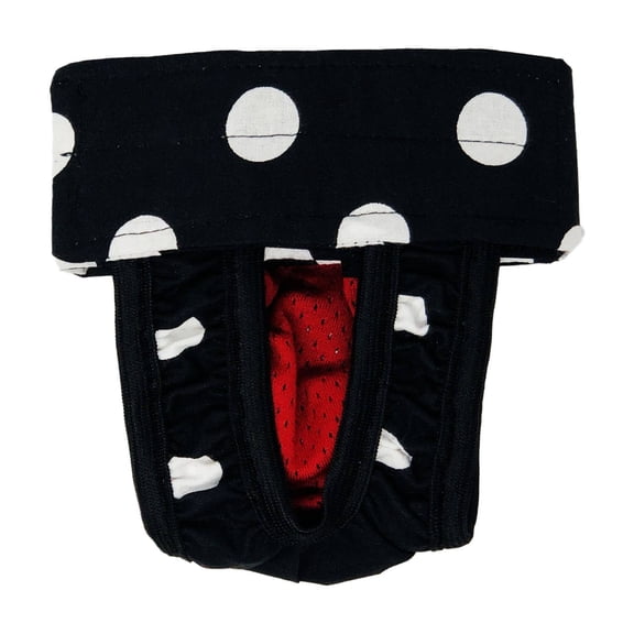 Barkertime White Polka Dot on Black Cat Diaper Pull-up