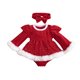 thumbnail image 1 of Suefunskry, trajes de Navidad para niñas, vestido mameluco de terciopelo con adornos de piel de manga larga + conjunto de diadema, ropa de Navidad para recién nacidos de 3 a 24 meses, 1 of 5