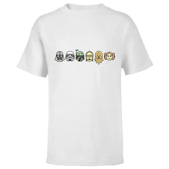 Star Wars Original Trilogy Toon Character Icons - Short Sleeve T-Shirt for Kids - Customized-White
