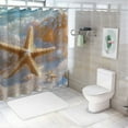 thumbnail image 7 of Patifu Starfish Sea Life Beach Shower Curtain 100% Polyester with Hooks 69"x72, 7 of 7