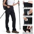 thumbnail image 3 of Soulsfeng Hiking Pants for Women Water-Resistant Quick-Dry Lightweight with Zipper Pockets & Adjustable Leg Openings for Trekking Camping Travel Black Size 30, 3 of 5