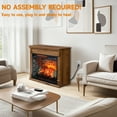 thumbnail image 6 of Innoflame 28" Electric Fireplace with Mantel - Infrared Quartz Fireplace Heater w/Caster & Remote - Realistic Flame & Log - Adjustable Flame Brightness - Firebox for Living Room, Caramel Oak, 6 of 8
