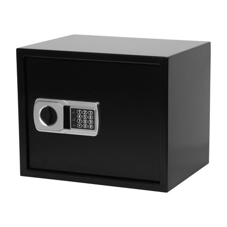 Safe Box with Dual Warning Alarm and LED Light Key Keypad Lock Medium Fireproof Safe for Money Jewelry Document Valuables Home Office Hotel Business Jewelry Gun Cash Use