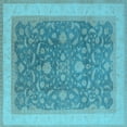 thumbnail image 1 of Ahgly Company Indoor Square Oriental Light Blue Industrial Area Rugs, 3' Square, 1 of 4