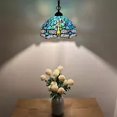 thumbnail image 2 of Tiffany Pendant Lights Green Blue Stained Glass Dragonfly LED Bulb Included for Dining Room Hotel Restaurant Cafe 12"W*12"D*60"H, 2 of 7