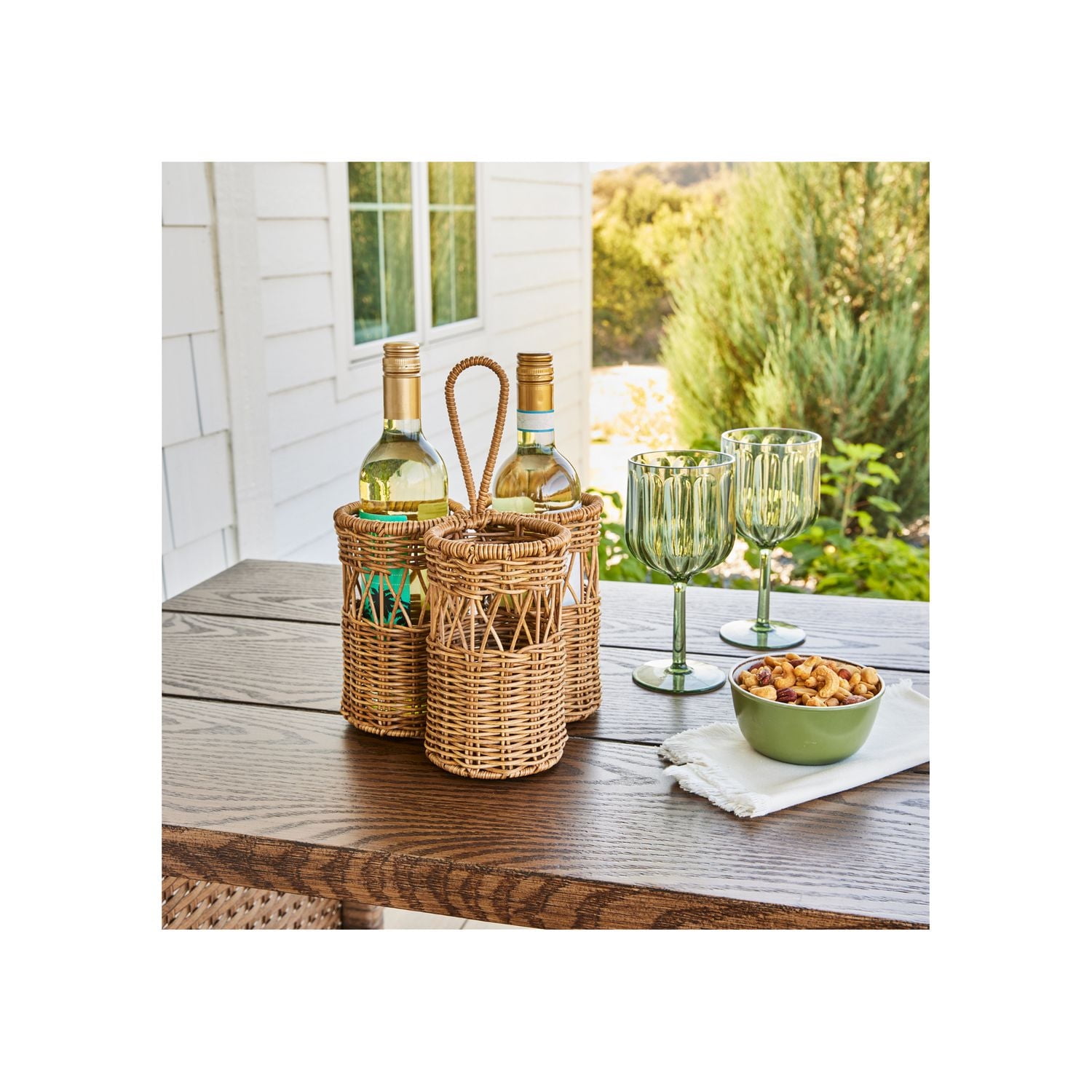 Better Homes & Gardens Rattan Wine Caddy