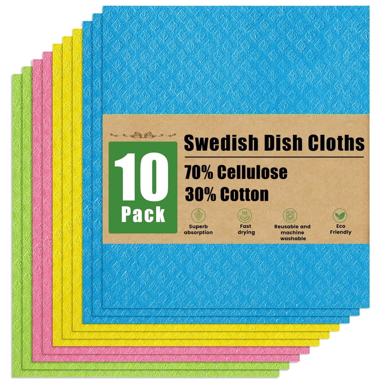 Swedish Dishcloths, 10 Pack Reusable Cellulose photo 1