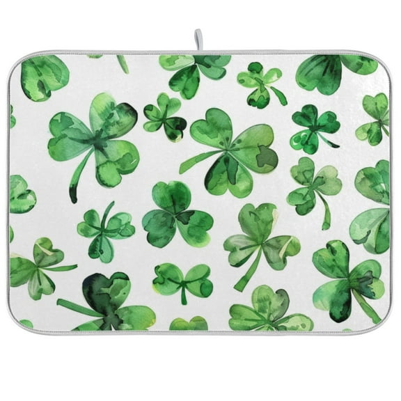 St Patrick Dish Drying Mat Dish Drainer Rack Mats Water Absorbent Non-Slip Easy Clean Heat Resistant for Kitchen Counter