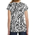 thumbnail image 2 of Halloween Costume White Zebra Pattern All Over Big Kid Costume T Shirt with Zebra Ears Headband, 2 of 4