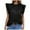 Black, variant on Plus Size Tank Tops for Women Sleeveless Ruffle Round Neck Pleated Shoulder Flounce Solid Color Top Beige XL