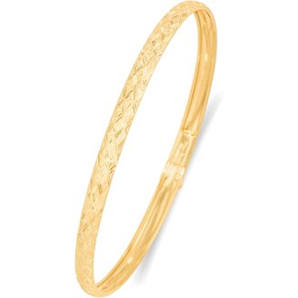 5mm Comfort Fit Plain Bangle Bracelet In Real 10K Yellow Gold - 7 Inch, Shiny Finish 2 thumbnail image