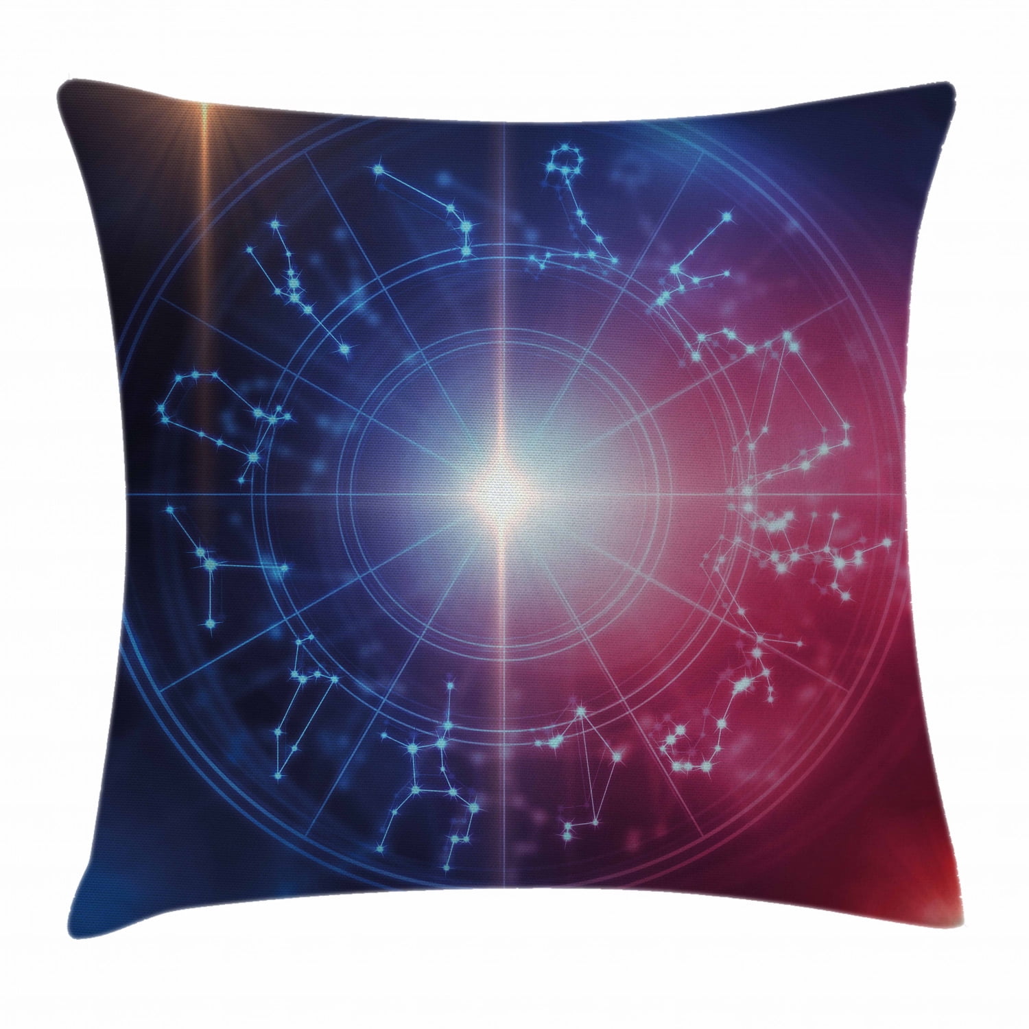 Astrology Throw Pillow Cushion Cover, Sacred Horoscope Symbols ...