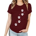 thumbnail image 2 of Pimelu Valentines Shirts for Women Womens Shirts Womens Tops Dressy Casual Valentines Day Fashion Heart Dog Paw Graphics Print Tshirt Ladies Short Sleeve Plus Size Blouses, 2 of 3