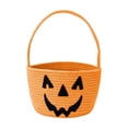 thumbnail image 7 of Halloween Pumpkin Tote Bag Candy Basket Gift Sack - Ghost Face Polyester Storage Container for Treats Toys and Decor - Handwoven Novelty Basket for Trick or Treat, Party Favor Holder, Home Organizer, 7 of 7