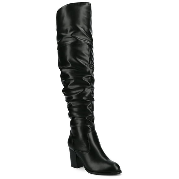 Journee Womens Kaison Stacked Heel Over The Knee Boots, Widths Available