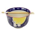 thumbnail image 3 of 2 Bunny Rabbits And Full Moon Ramen Noodles Soup Large 6"D Bowl With Chopsticks, 3 of 7